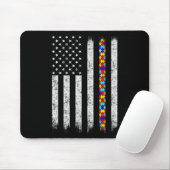 Amerikanische Flagge für Autismus Mousepad (Mit Mouse)
