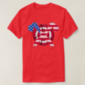 Amerikanische Flagge für Ax Funny Ax Thrower T-Shirt (Design vorne)