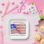 Amerikanische Flagge für benutzerdefinierte Wasser Pappteller (Party)