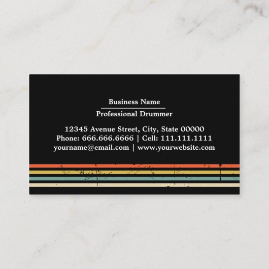 Amerikanische Flagge für berufliche Trommler Visitenkarte (Rückseite)
