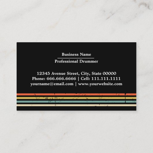 Amerikanische Flagge für berufliche Trommler Visitenkarte (Rückseite)