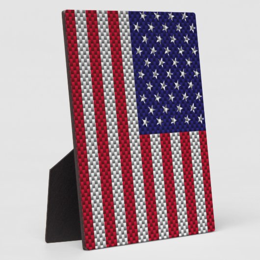 Amerikanische Flagge für Carbon Fiber Style Print Fotoplatte (Seite)
