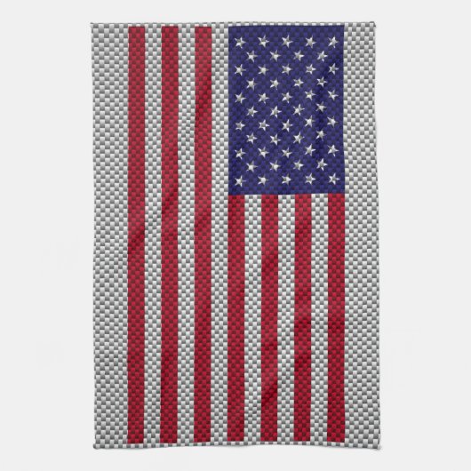 Amerikanische Flagge für Carbon Fiber Style Print Geschirrtuch (Vertikal)