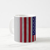 Amerikanische Flagge für Carbon Fiber Style Print Kaffeetasse (Vorderseite Links)