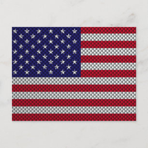 Amerikanische Flagge für Carbon Fiber Style Print Postkarte
