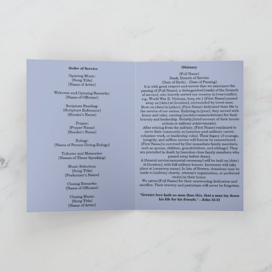 Amerikanische Flagge für den Dienst an der Erinner Programm (Innenseite)