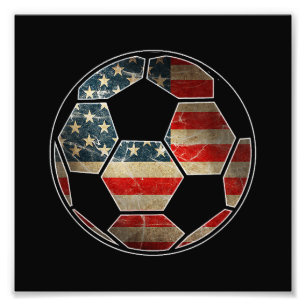 Amerikanische Flagge für den Fußballball - Flagge  Fotodruck