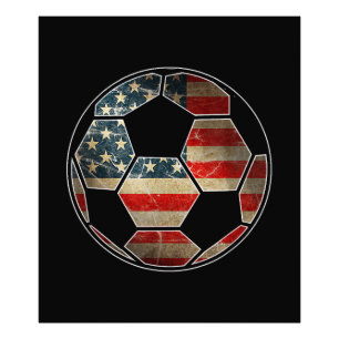 Amerikanische Flagge für den Fußballball - Flagge  Fotodruck