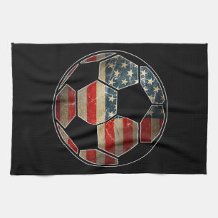 Amerikanische Flagge für den Fußballball - Flagge Geschirrtuch