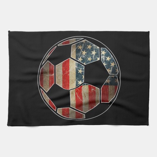 Amerikanische Flagge für den Fußballball - Flagge  Geschirrtuch (Horizontal)