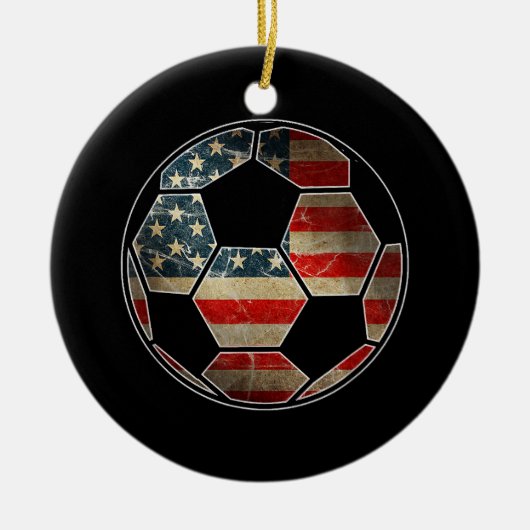 Amerikanische Flagge für den Fußballball - Flagge Keramik Ornament (Vorne)
