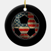 Amerikanische Flagge für den Fußballball - Flagge Keramik Ornament (Hinten)