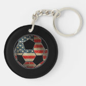 Amerikanische Flagge für den Fußballball - Flagge  Schlüsselanhänger (Rückseite)