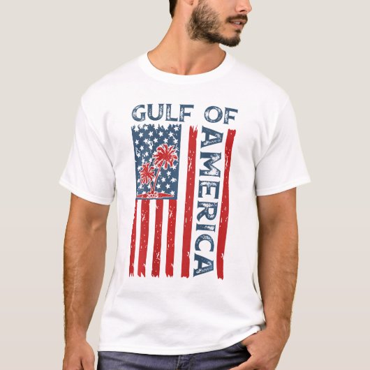 Amerikanische Flagge für den Golf von Amerika nach T-Shirt (Vorderseite)