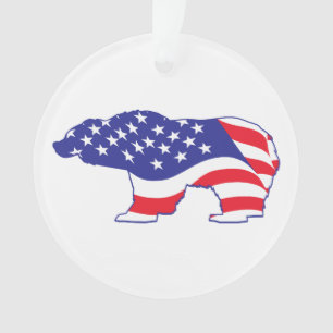 Amerikanische Flagge für den Grizzy-Bär Ornament