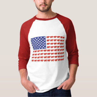 Amerikanische Flagge für den Grizzy-Bär T-Shirt