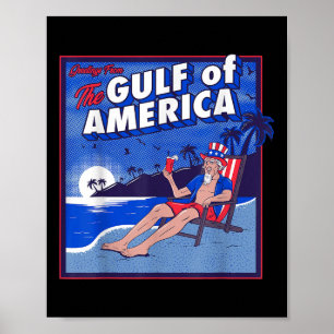 Amerikanische Flagge für den Retro-Golf von Amerik Poster