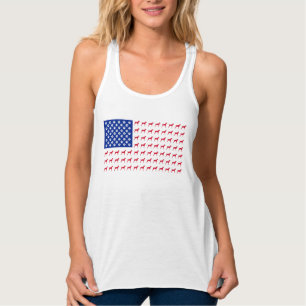 Amerikanische Flagge für Frauen in Vizsla Tank Top