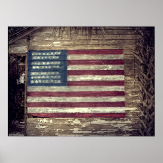 Amerikanische Flagge für Gebäude Poster