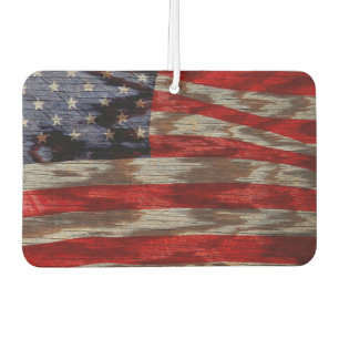 Amerikanische Flagge für Holzkorn Autolufterfrischer