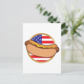Amerikanische Flagge für Hot Dog Postkarte (Stehend Vorderseite)