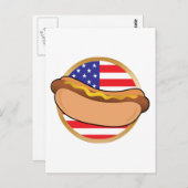 Amerikanische Flagge für Hot Dog Postkarte (Vorne/Hinten)