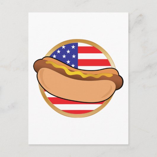 Amerikanische Flagge für Hot Dog Postkarte (Vorderseite)
