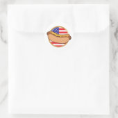 Amerikanische Flagge für Hot Dog Runder Aufkleber (Tasche)