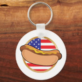 Amerikanische Flagge für Hot Dog Schlüsselanhänger (Vorderseite)
