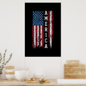 Amerikanische Flagge für Männer am 4. Juli Poster (Küche)