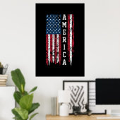 Amerikanische Flagge für Männer am 4. Juli Poster (Heimbüro)