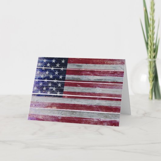 Amerikanische Flagge für Not leidendes Holz, leere Karte (Vorderseite)