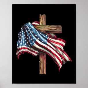 Amerikanische Flagge für Patriotische Christen D Poster