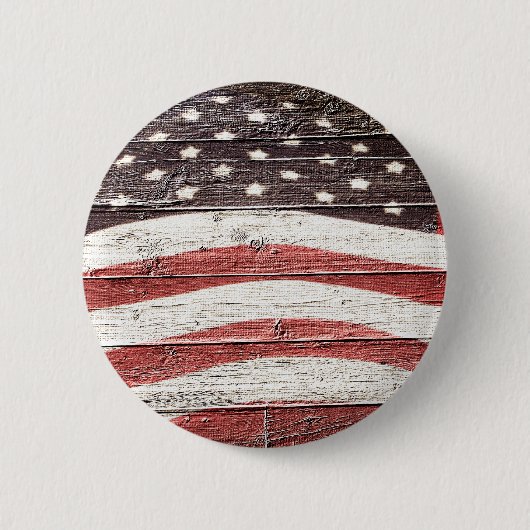 Amerikanische Flagge für rustikale Holztextur Button (Vorderseite)