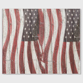 Amerikanische Flagge für rustikale Holztextur Geschenkpapier (Flach)