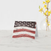 Amerikanische Flagge für rustikale Holztextur Karte (Gelbe Blume)