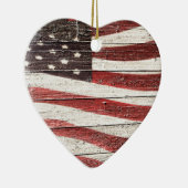 Amerikanische Flagge für rustikale Holztextur Keramik Ornament (Rechts)