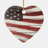 Amerikanische Flagge für rustikale Holztextur Keramik Ornament (Hinten)