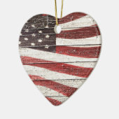 Amerikanische Flagge für rustikale Holztextur Keramik Ornament (Links)