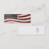 Amerikanische Flagge für rustikale Holztextur Mini Visitenkarte (Vorne/Hinten)