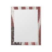 Amerikanische Flagge für rustikale Holztextur Notizblock (Rotiert)