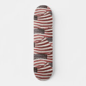 Amerikanische Flagge für rustikale Holztextur Skateboard (Vorne)