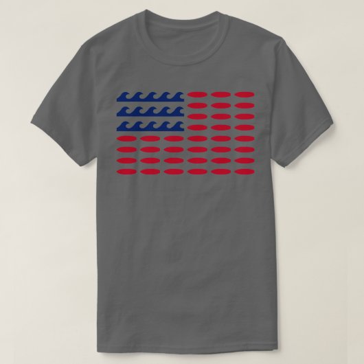 Amerikanische Flagge für Surfer T-Shirt (Design vorne)