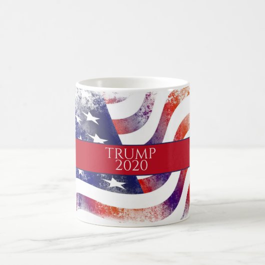 Amerikanische Flagge für Wasserfarbe Trump 2020 Kaffeetasse (Mittel)