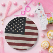 Amerikanische Flagge für Wasserfarben am 4. Juli Pappteller (Party)
