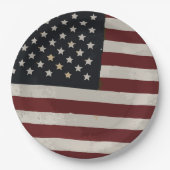 Amerikanische Flagge für Wasserfarben am 4. Juli Pappteller (Vorderseite)