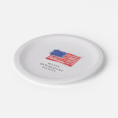 Amerikanische Flagge für Wasserfarben Pappteller (Schrägansicht)
