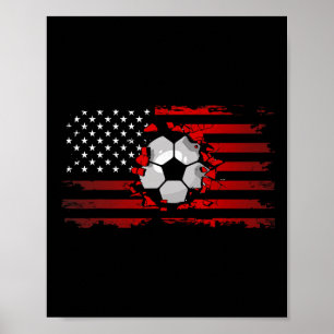 Amerikanische Flagge Fußballbekleidung - Fußball Poster