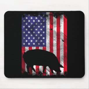 Amerikanische Flagge G Vintage-Farmtier Patriotisc Mousepad
