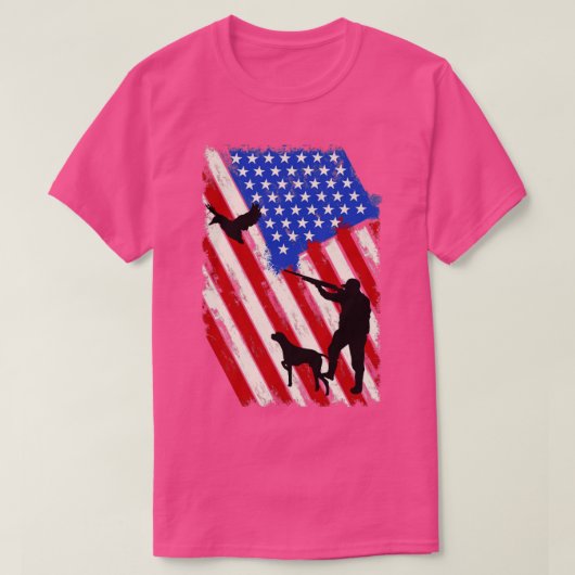 Amerikanische Flagge Gänsejagd T-Shirt (Design vorne)